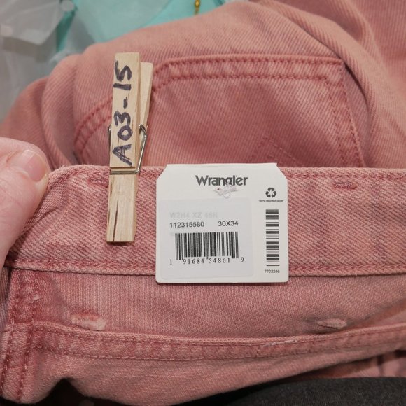 VTG Wrangler Flare Bellbottom Jeans 622 Wanderer Pink Earth Wash size 30x34 NWT - Picture 9 of 12